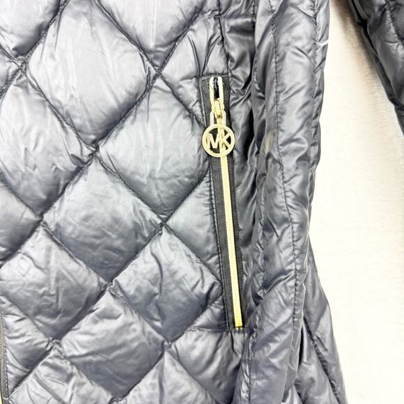 MICHAEL Michael Kors Packable Down Filled Quilted Long Line Coat Black Size M - Picture 8 of 15